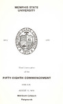 1970 August Memphis State University commencement program
