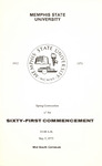 Memphis State University commencement, 1973 May. Program