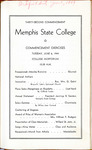 Memphis State College commencement, 1944. Program