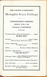 Memphis State College commencement, 1949. Program
