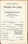 Memphis State College commencement, 1952. Program