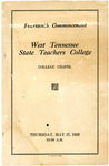 1926 West Tennessee State Teachers College commencement program