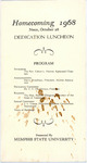 Dedication program, Memphis State University, 1968