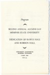 Dedication of Rawls Hall and Robison Hall, Memphis State University, program, 1965